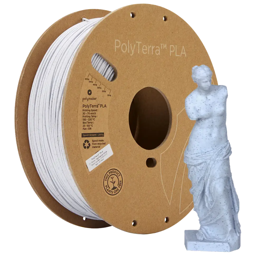 Polymaker PolyTerra PLA - Marble White– Ultimate 3D Printing Store