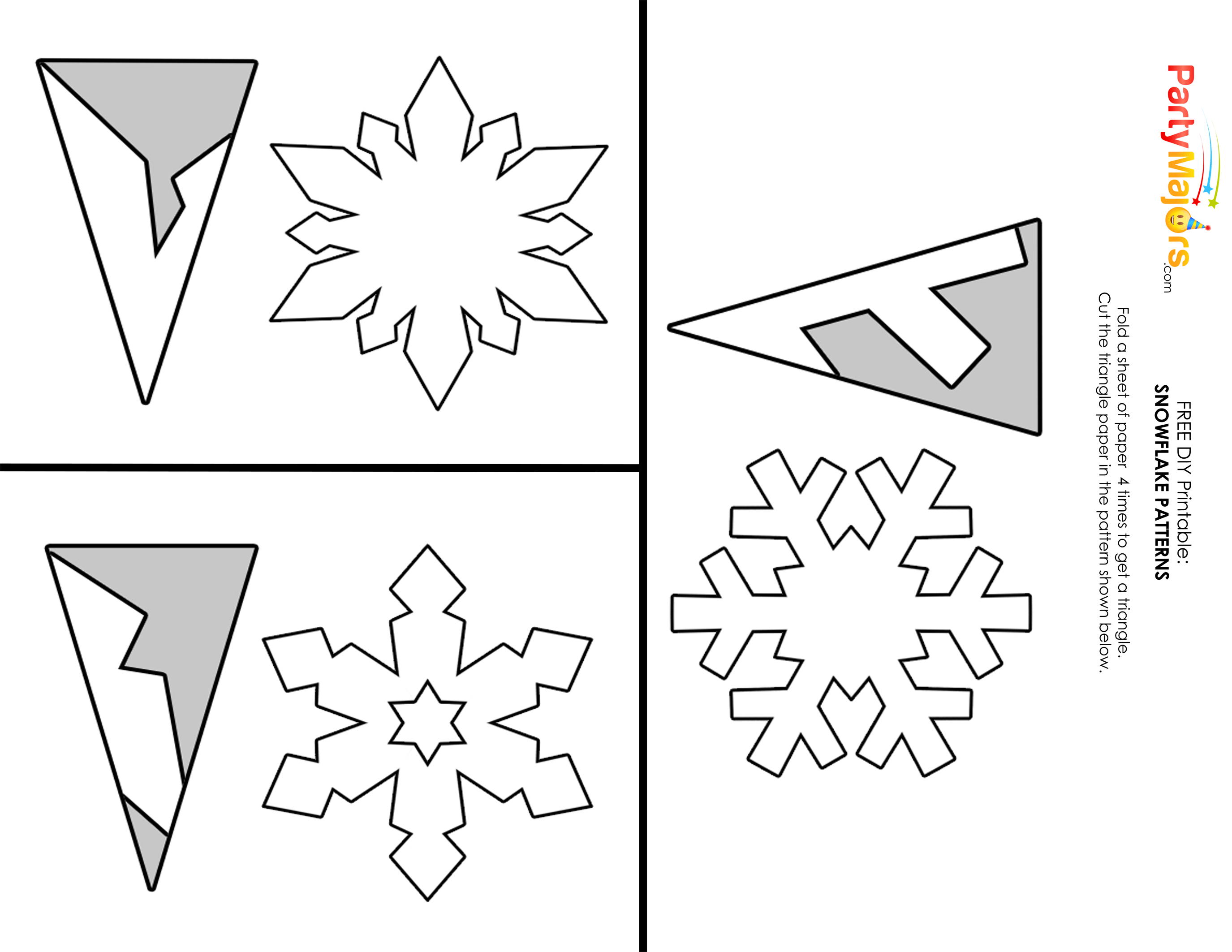 DIY Paper Snowflakes Template Easy CutOut Decorations