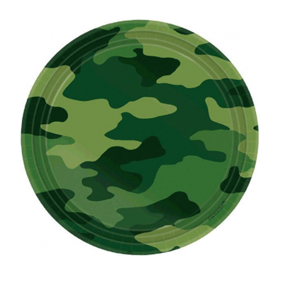 camouflage paper plates