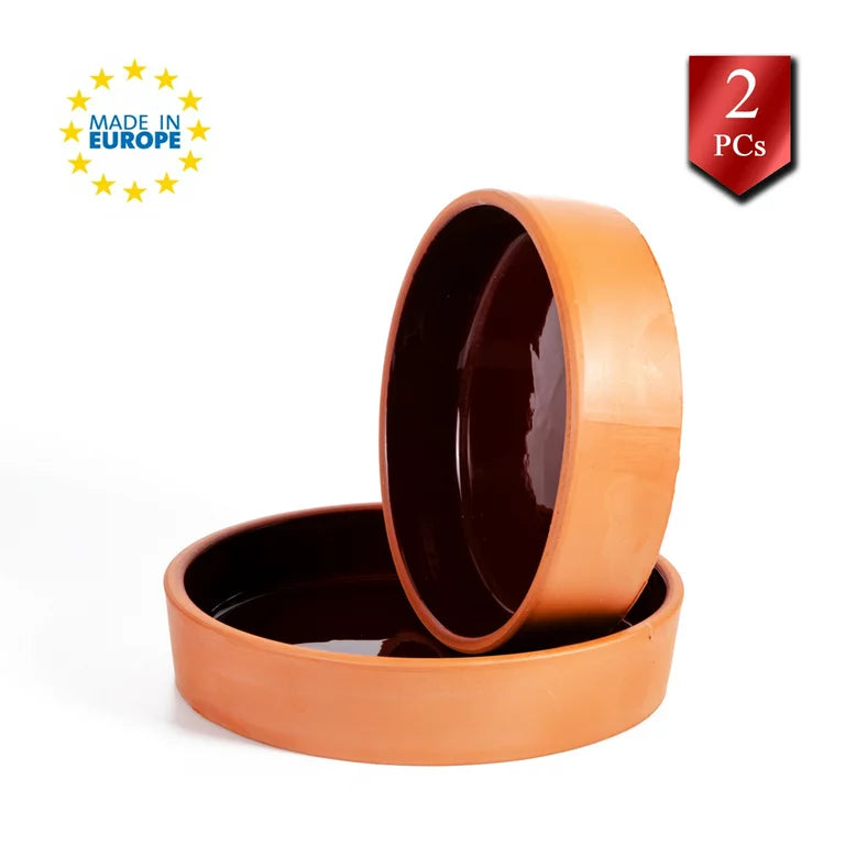 High-Quality Handmade Earthen Clay Pan, 2 Pcs