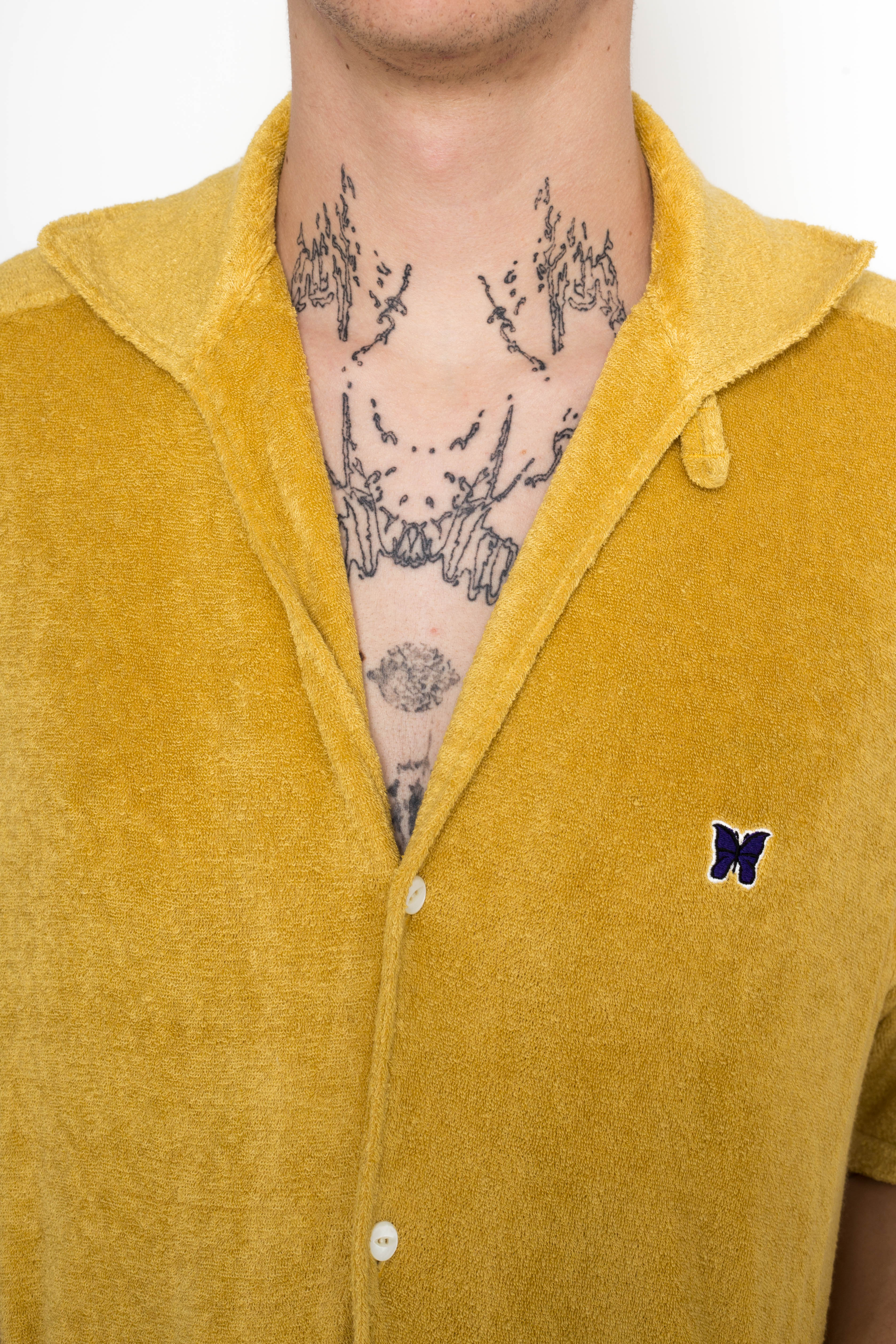 Italian collar shirt li/pe pile jersey - yellow