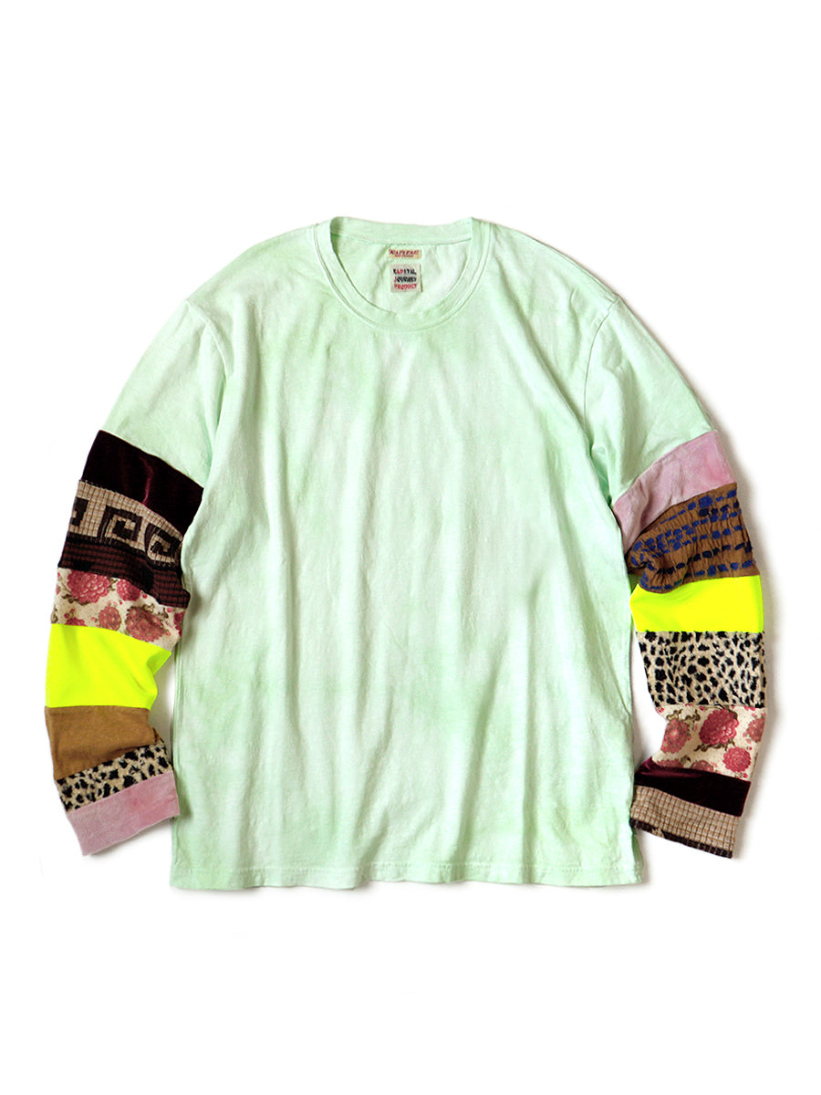 18.5/- Jersey DIP DYE HIPPIE T (TIBETAN NOMAD Patch) - Lime Green