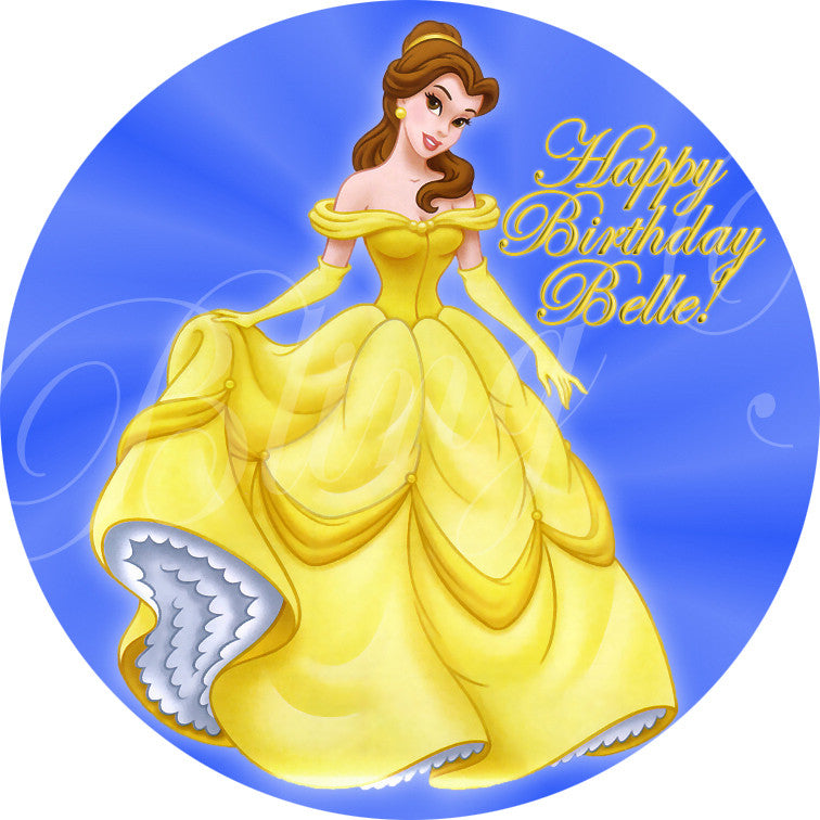 Beauty And The Beast Belle Edible Icing Cupcake Or Cookie Decor Toppers Bling Your Cake