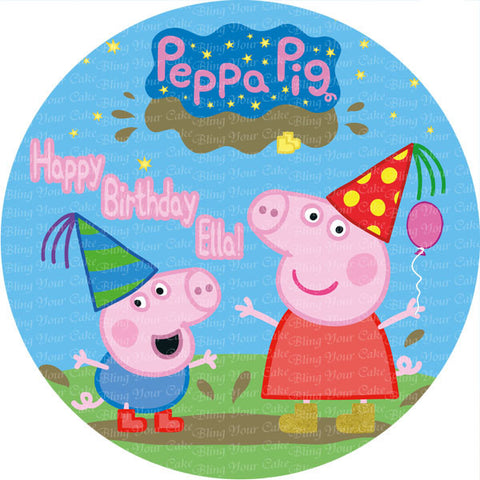 Peppa Pig & George Edible Icing Sheet Cake Decor Topper – Bling Your Cake
