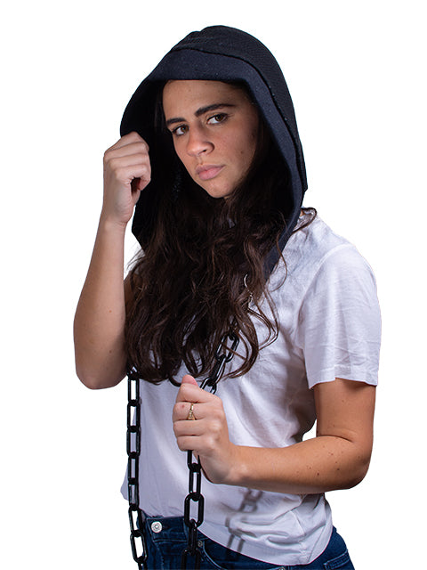 black chain hoodie