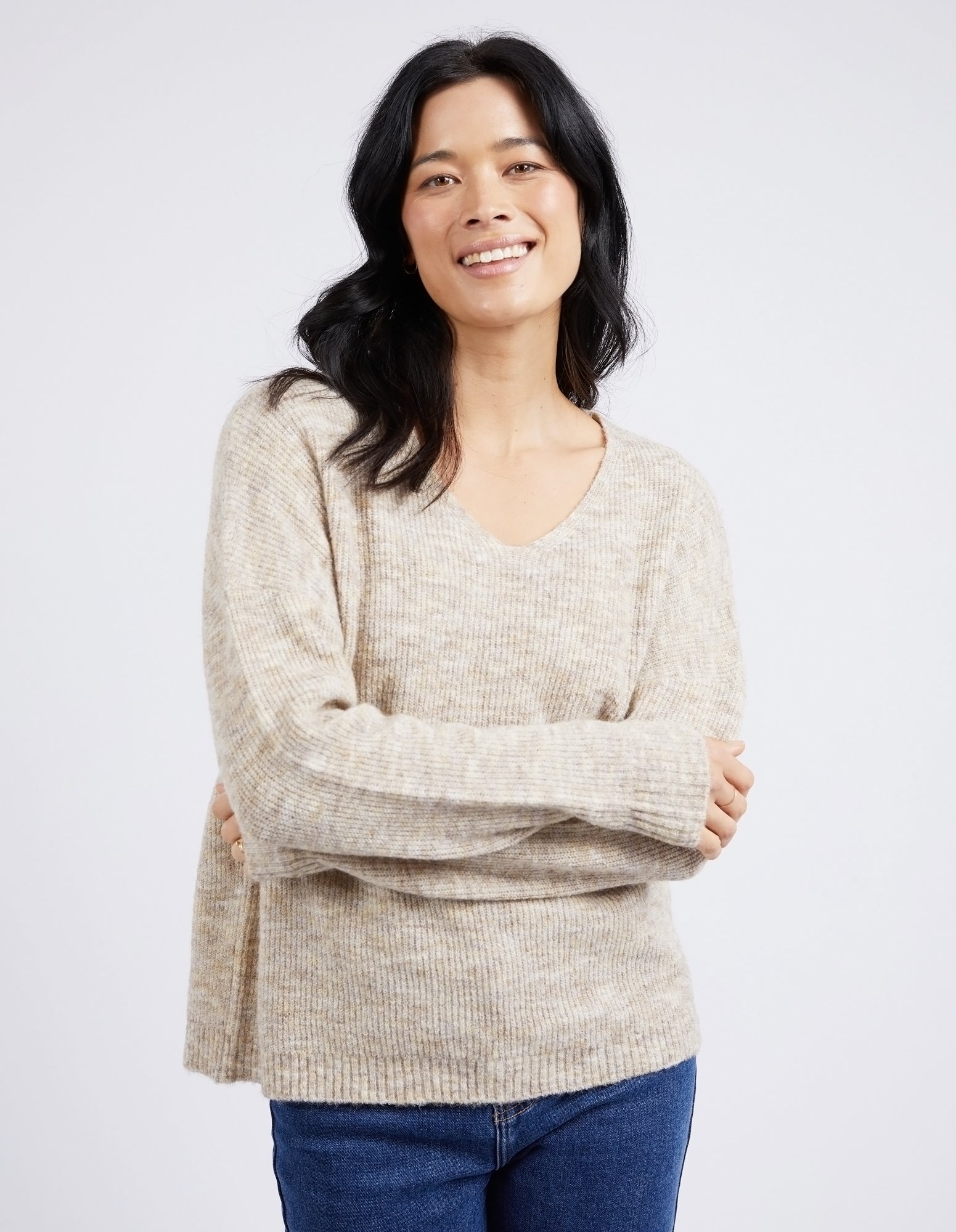 Verity V Neck Knit Oatmeal