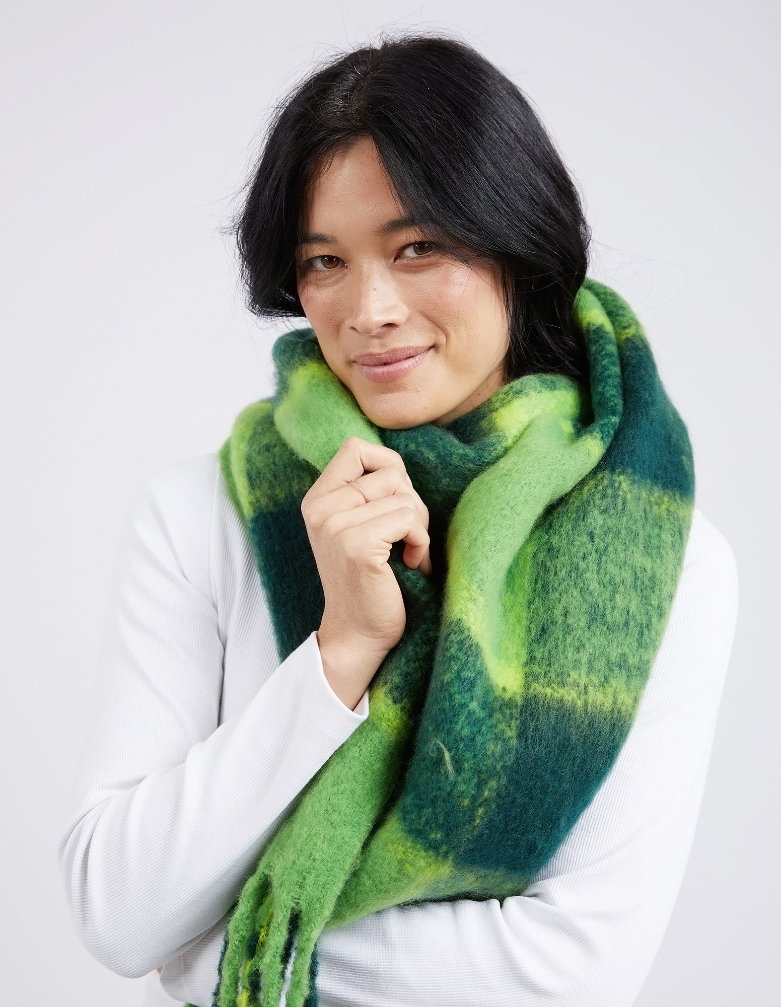 Fig Scarf Green Check