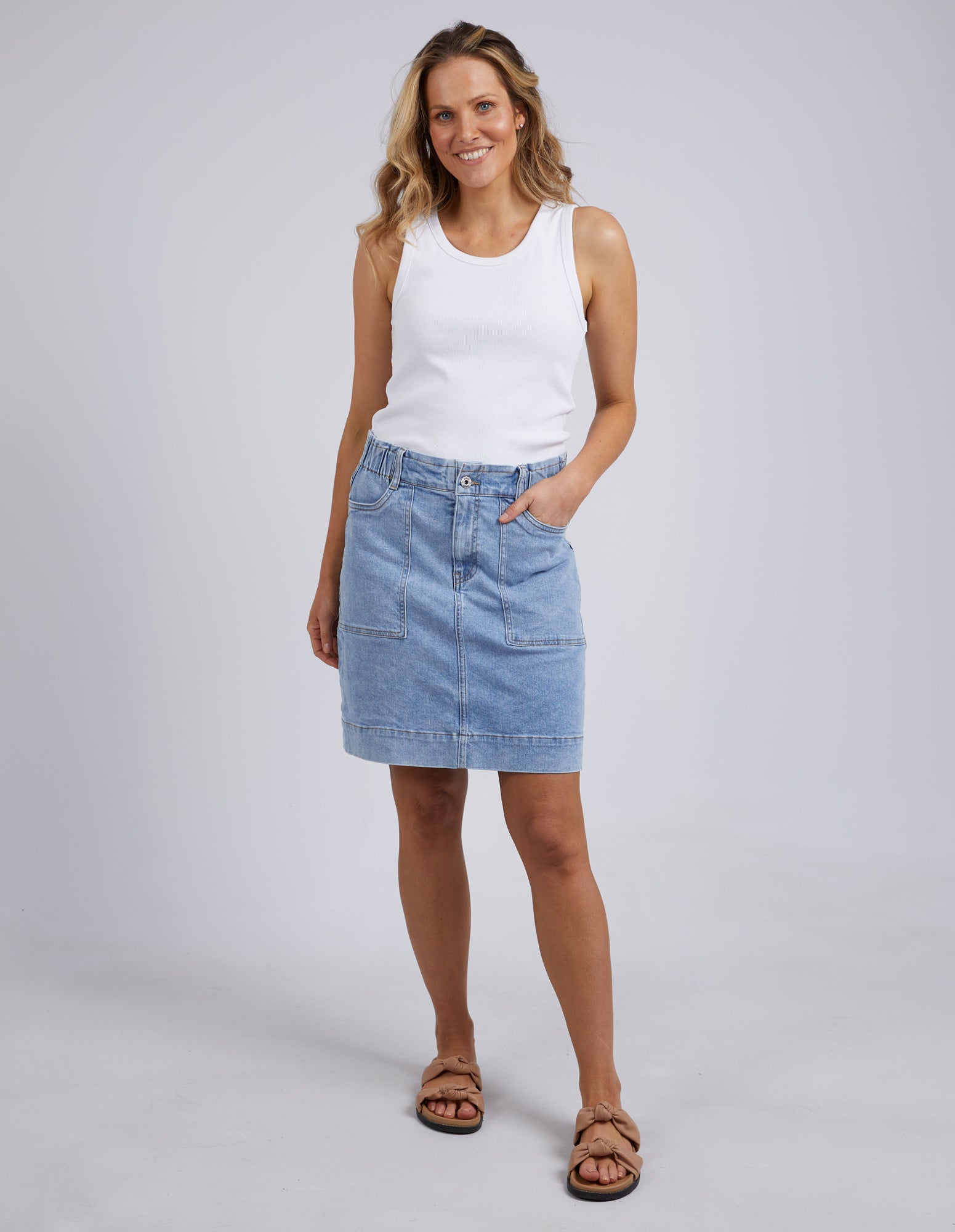 Atlas Denim Skirt Blue