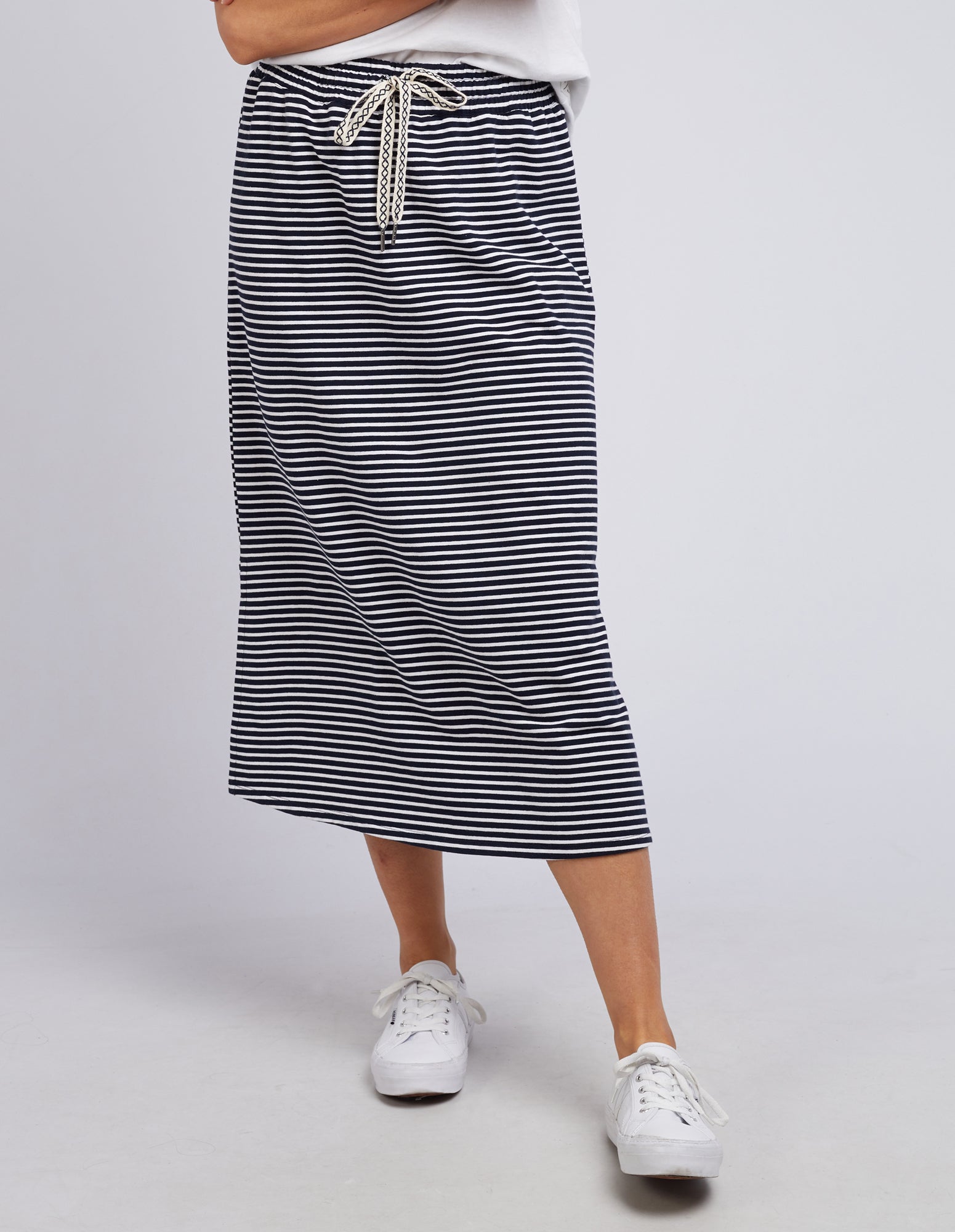 Travel Skirt Navy & White Stripe