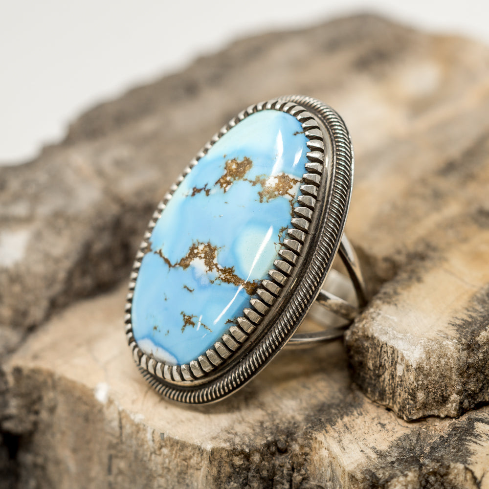 Golden Hills Turquoise & Sterling Silver Ring Size 8.25