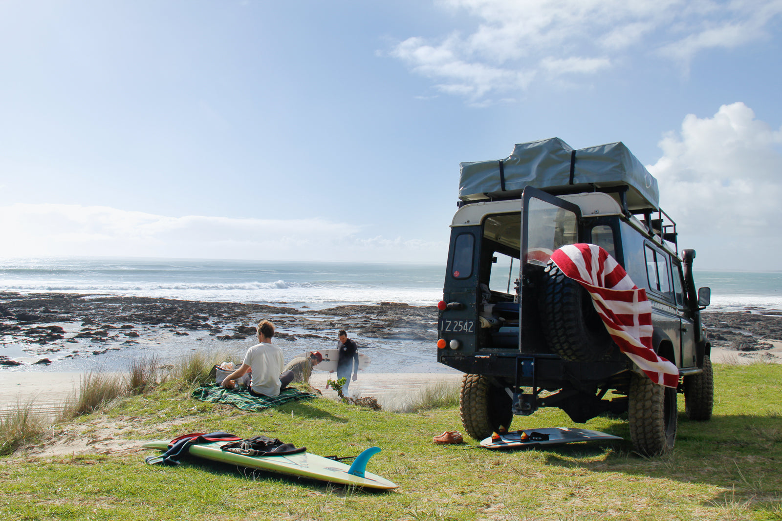 rooftop tent watching the surf