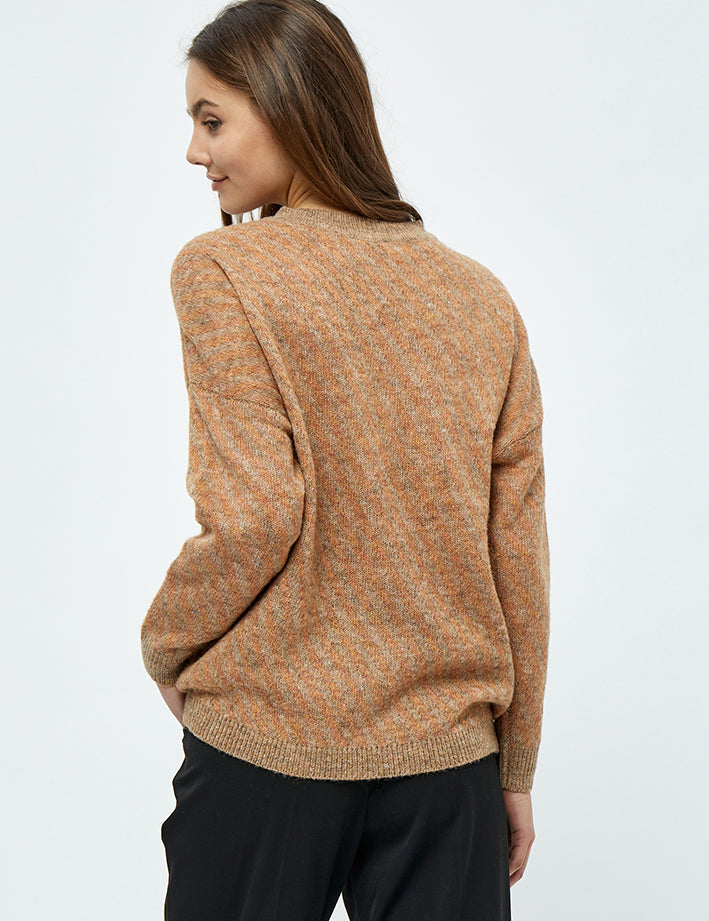 Minus Nikoline knit pullover 1, Moderno Mujer, Gris (Sand Gray Striped),  XS: : Moda