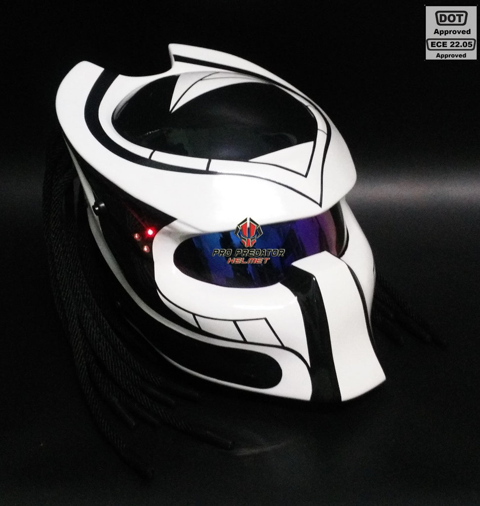 custom white motorcycle helmet