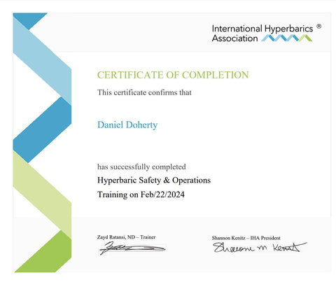 international hyperbarics association certificate D D