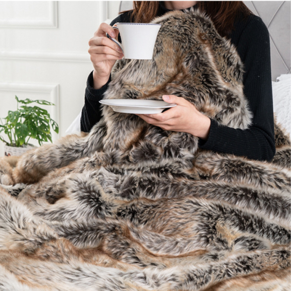 Shiny sofas:  Faux Fur throw Cover