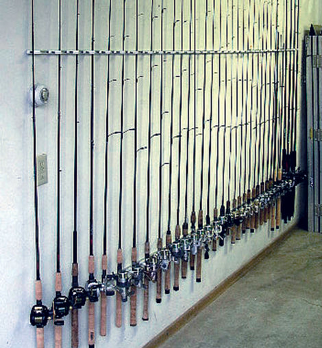 Fishing Equipment Horizontal Fishing Rod Rack Ceiling Mount Holder
