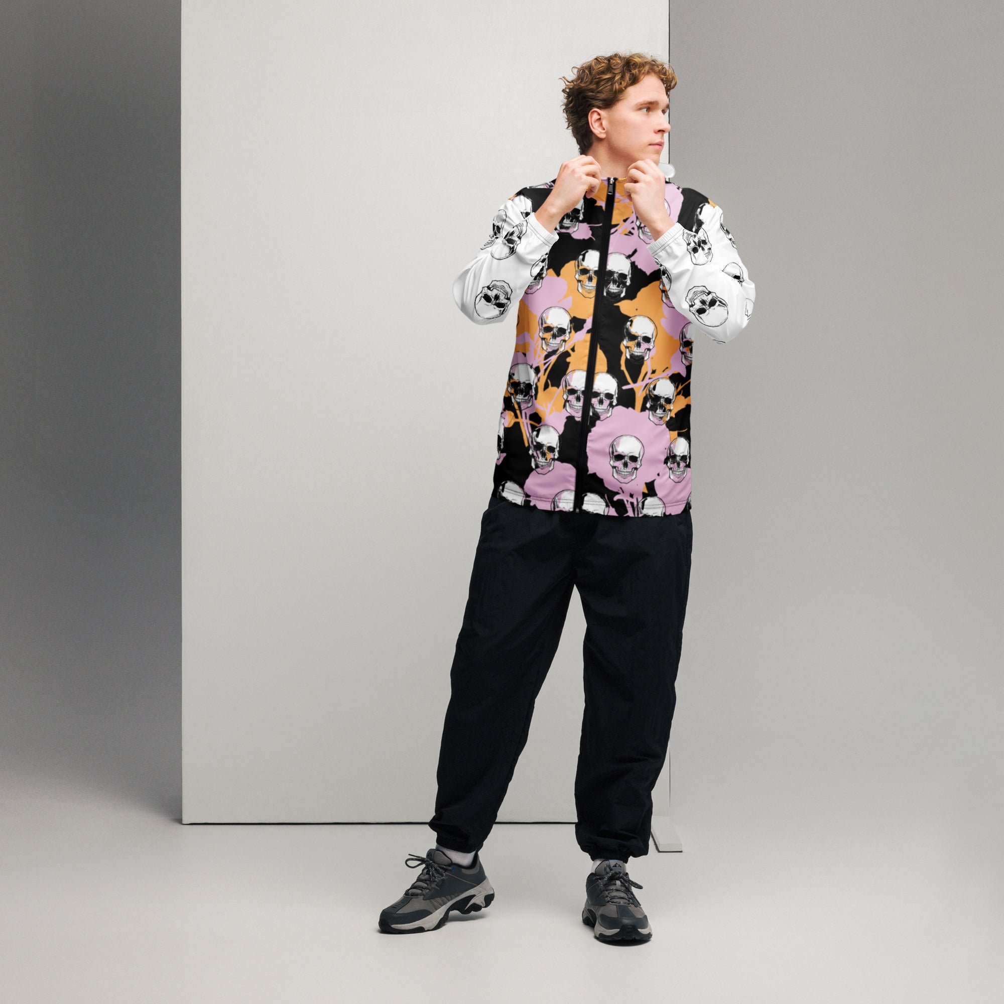 Skull Flowers Men’s windbreaker #2