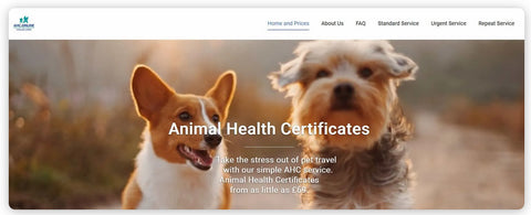 Animal Health Certificate just £69