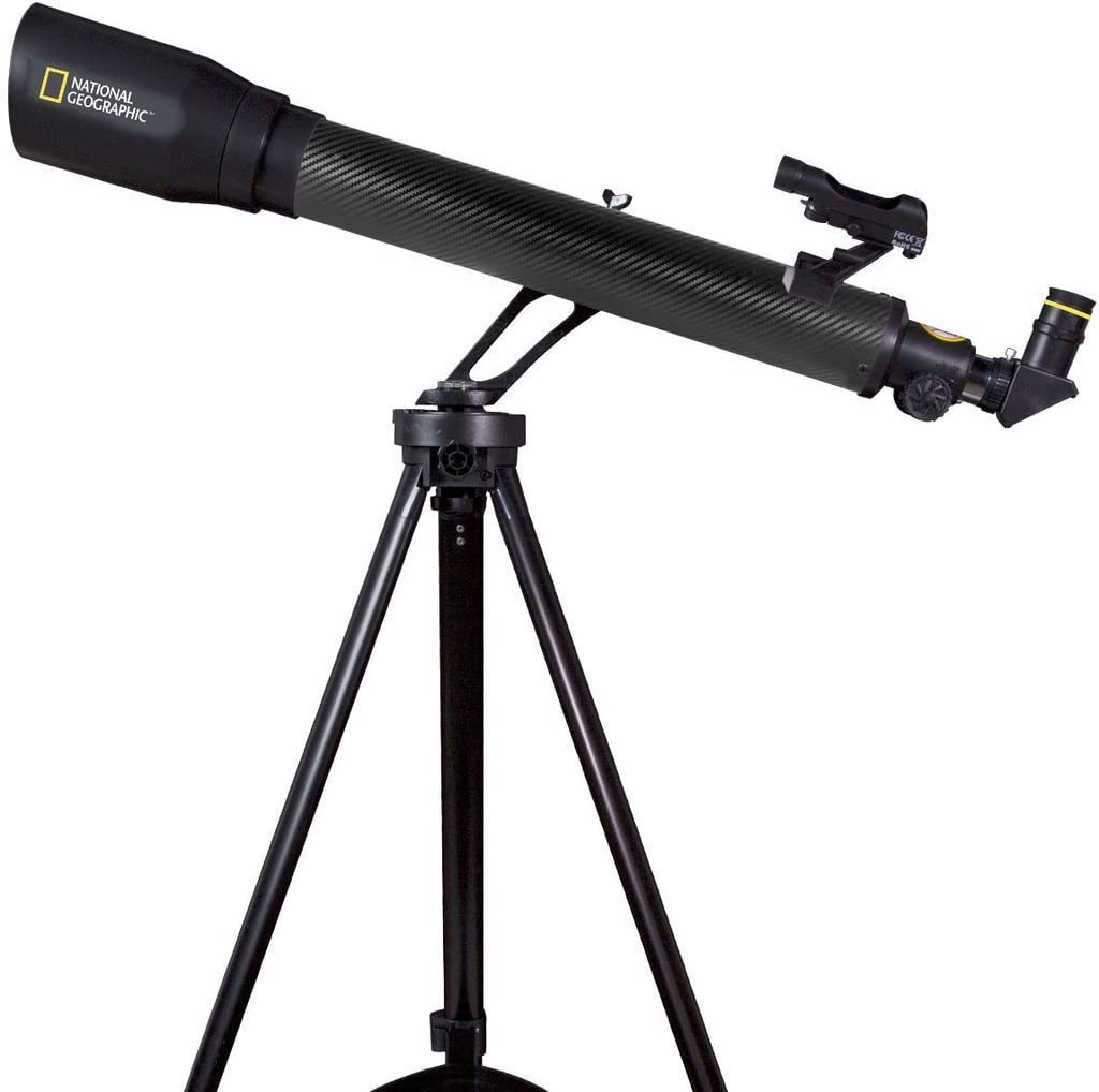 Beginner Telescope to See Planets - National Geographic CF700SM -  Black Carbon Fiber Wrap Telescope