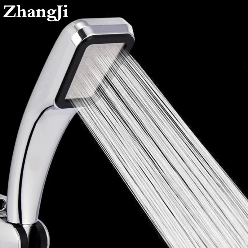 Zhang Ji Holes Shower Head Water Saving Flow With Chrome ABS Rain High Pressure spray Nozzle bathroom accessories