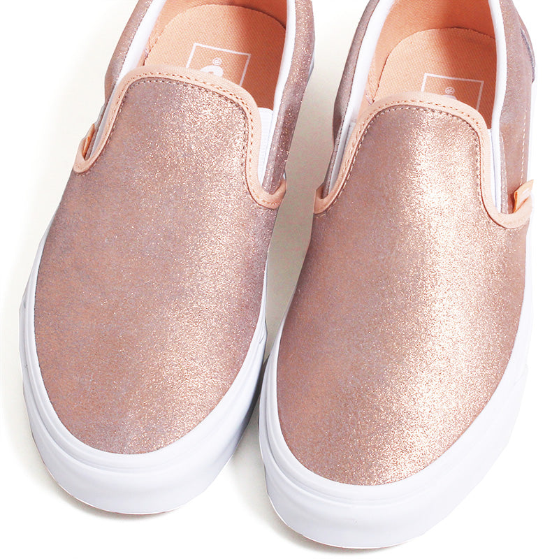 womens rose gold slip on sneakers