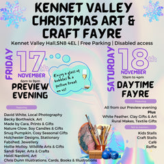 Flyer for the Kennet Valley Christmas Art and Craft Fayre including information about the businesses featured.