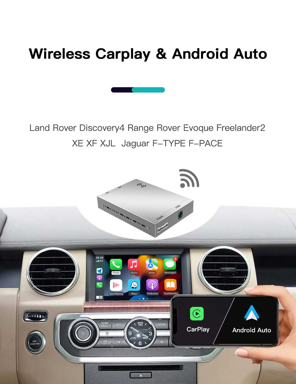 Módulo Carplay y Android Auto inalámbrico Land Rover & Jaguar