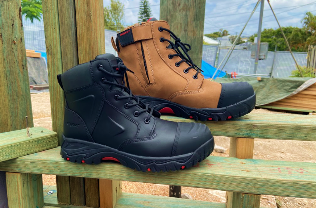 The right pair of safety boots provide the ultimate comfort while keeping your feet safe. Shown in picture : Ergonx Elements Work Boots