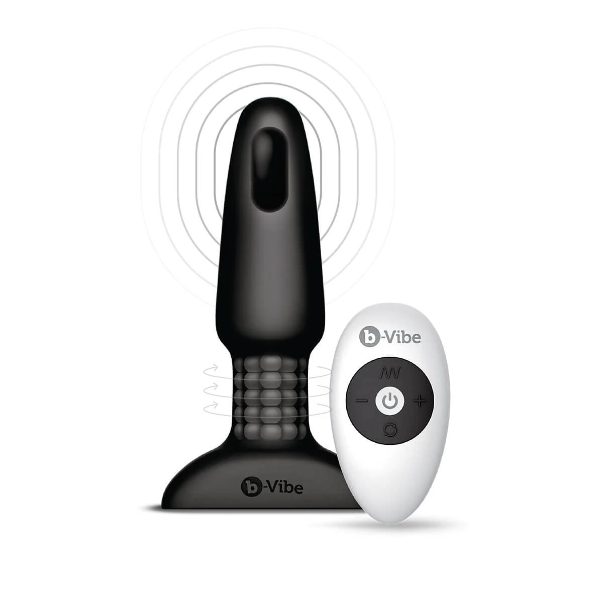 b -Vibe Rimming plug with a white remote control