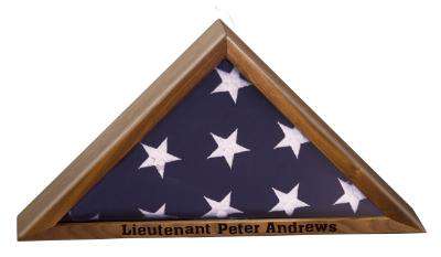 Genuine Walnut Flag Display Case - Fire Department Clothing product image