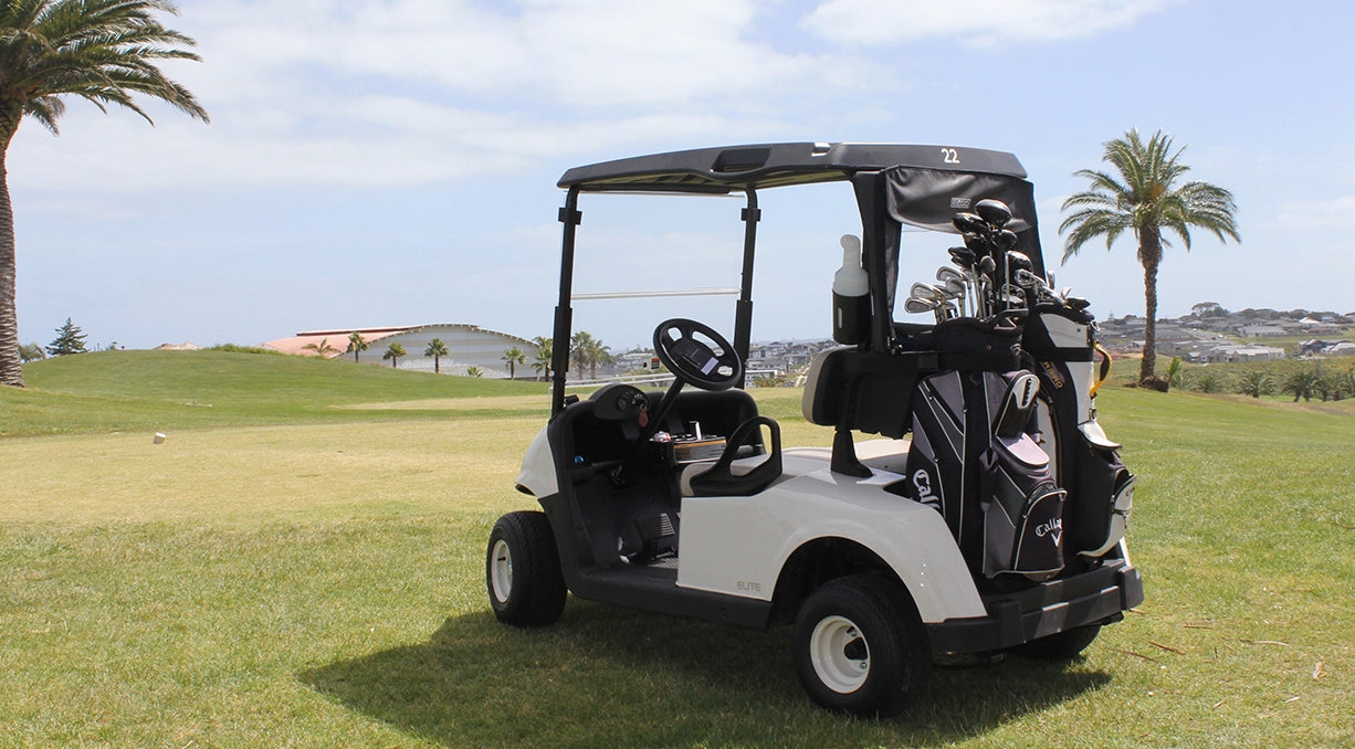 White EZGO Golf Cart at Formosa Golf Resort