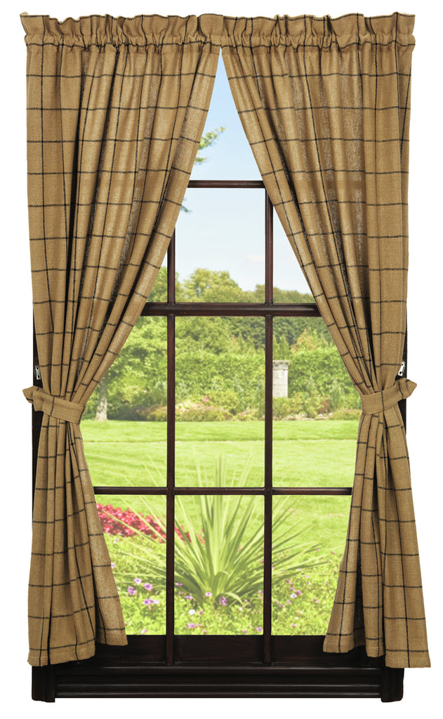 tan window curtains