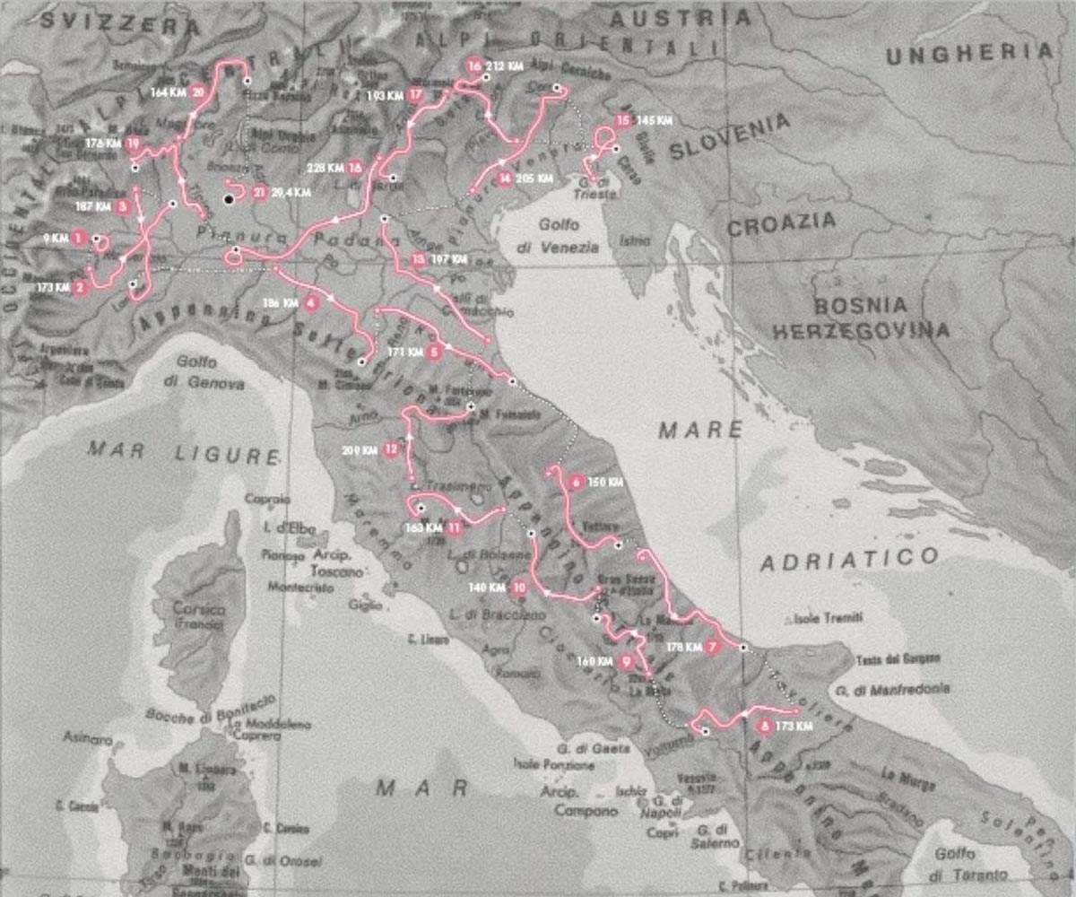 official 2021 route of Giro d’Italia