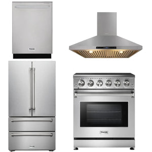 Thor Kitchen Appliance Package - 4-Piece - Professional 30-Inch Electric Range, Range Hood, Refrigerator, Dishwasher, KAP-HRE3001-3 - Charming Dwelling 