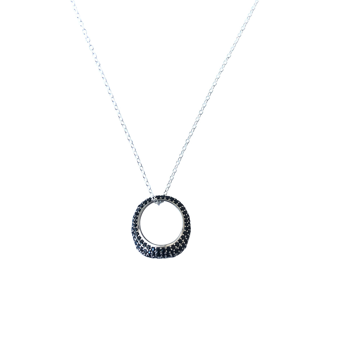 KIRAN Black Pave Ring Necklace