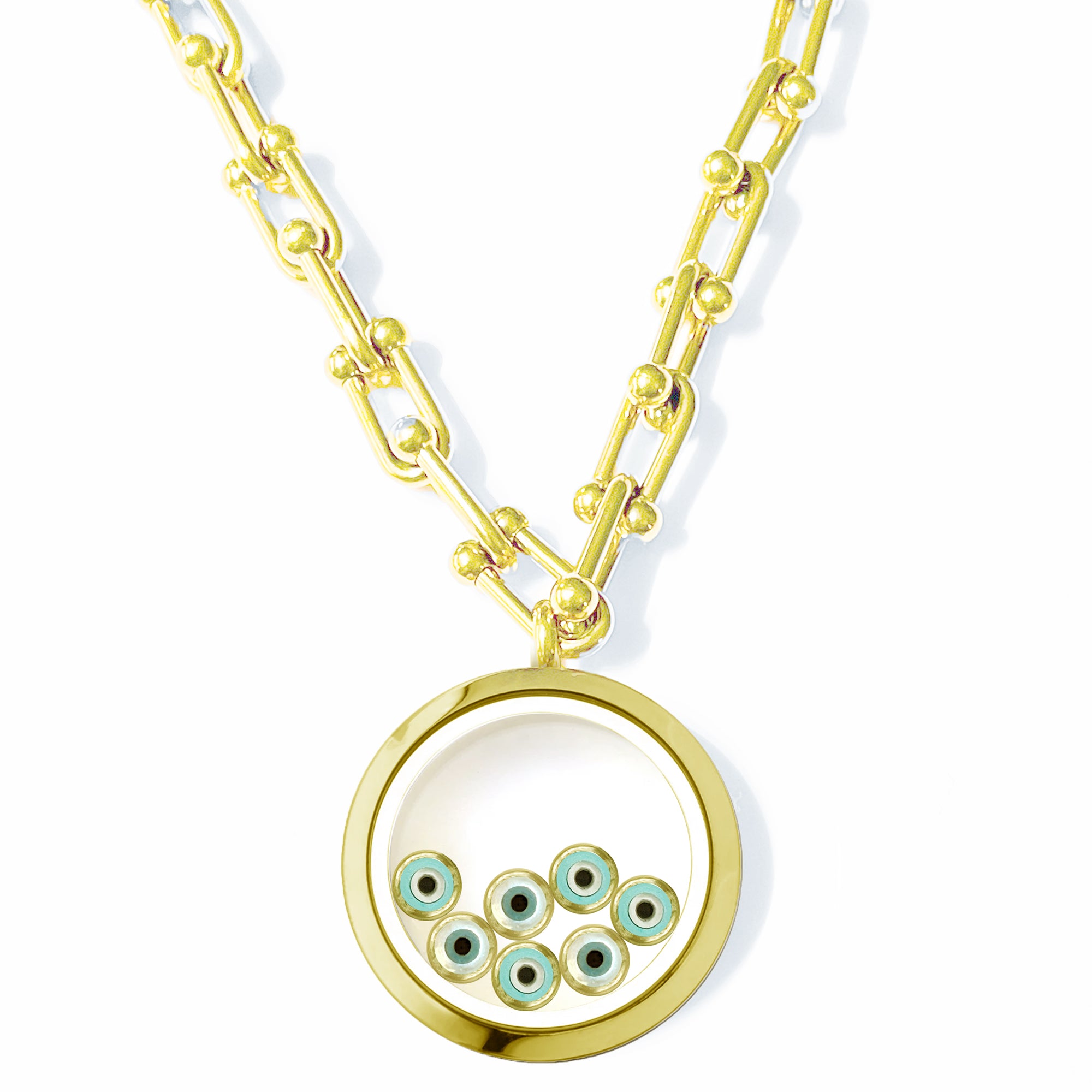 MATA-MATA Floating Evil Eye Charms Necklace