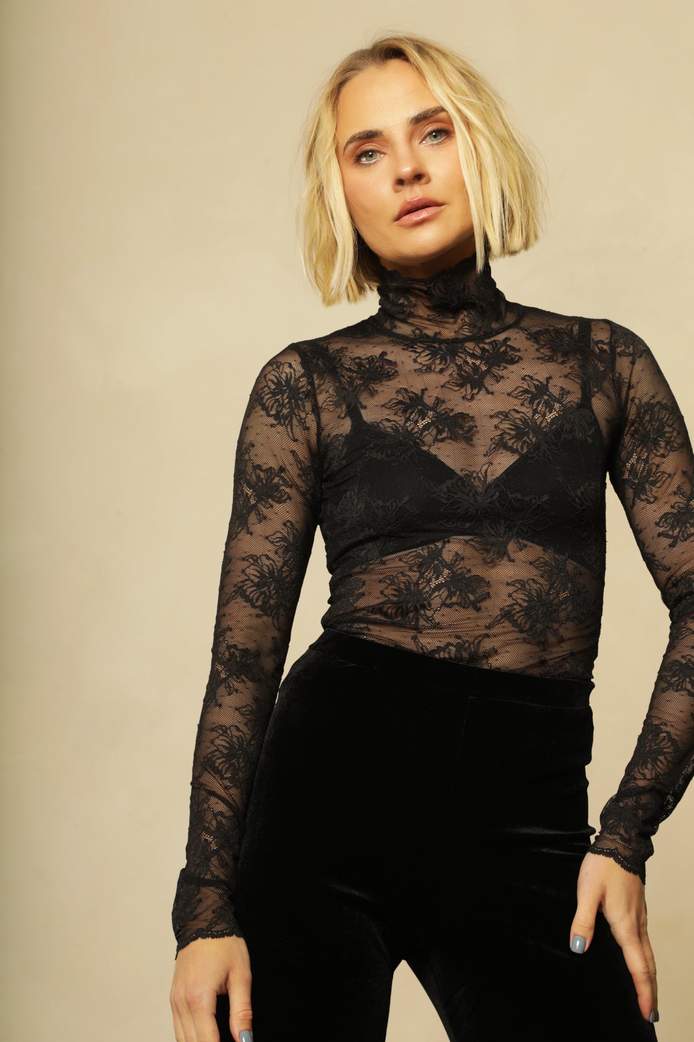 Chantilly Lace Turtleneck - Nightcap Clothing product image