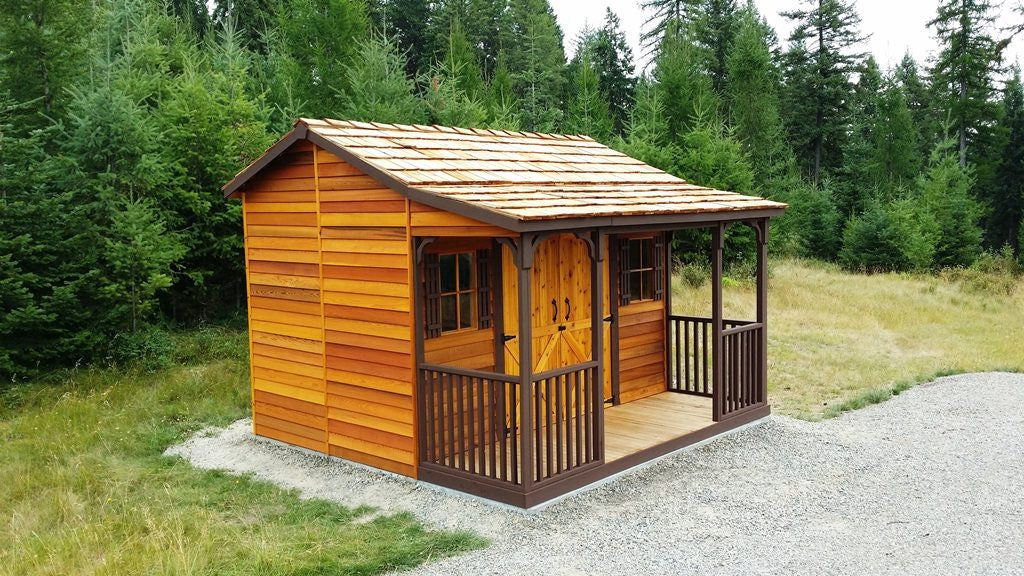 Garden Shed With Covered Porch Backyard Shed Living Space Cedarshed