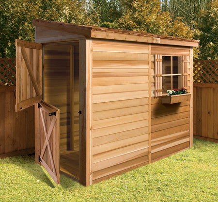 lean to shed between house and fence … lean to
