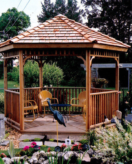 hexagon gazebo kits, 6 sided gazebos, hexagonal plans