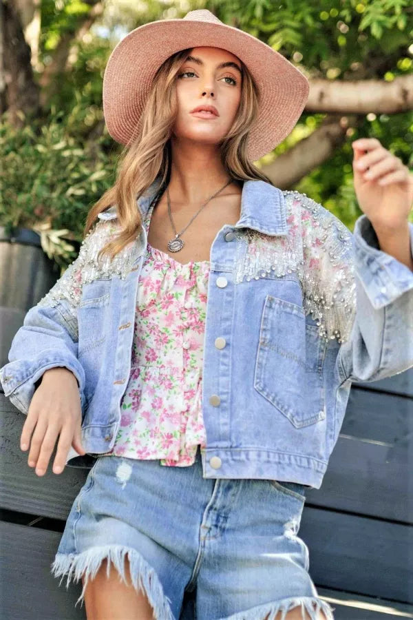 Mesh Denim Jacket