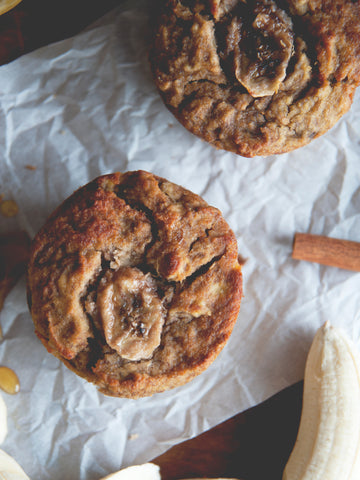 two banana muffins