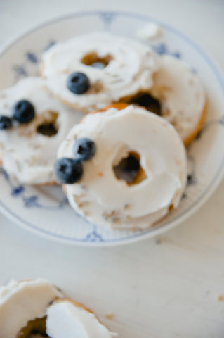 Blueberry Lavender Donuts with Coconut Glaze