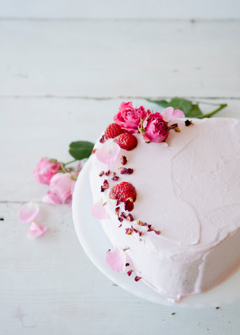 heart shaped pink cake