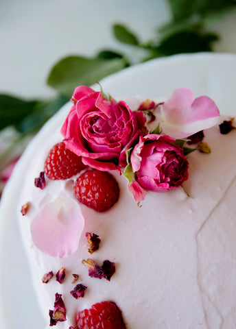 heart shaped pink cake