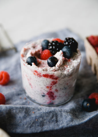 chia seed pudding with berries