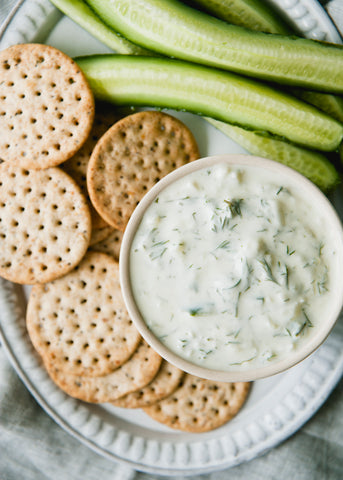 Dairy Free Tzatziki and Grain Free Crackers