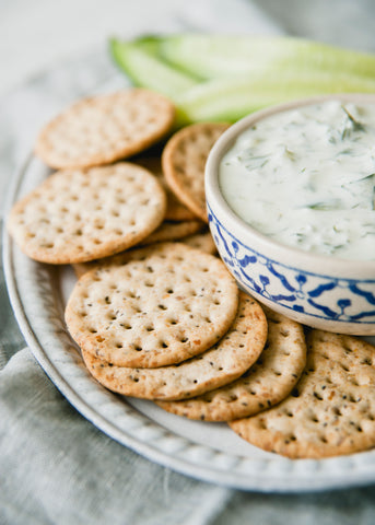 Dairy Free Tzatziki and Grain Free Crackers