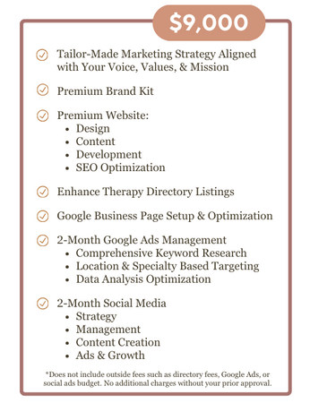 Marketing for therapists premium service package