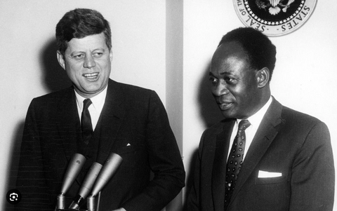 Ghana's first president Kwame Nkrumah with former U.S. president John F. Kennedy Jr.